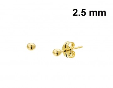 Gouden oorknoppen 2,5 mm bol