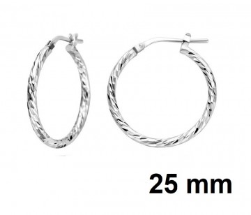 Zilveren oorringen 25 mm dia