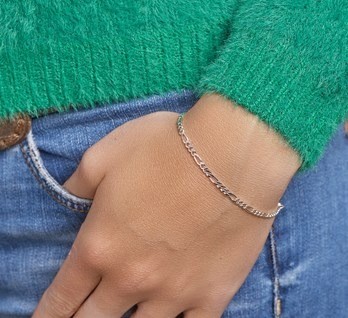 Zilveren armbandje 19 cm - 2,7mm - Figaro