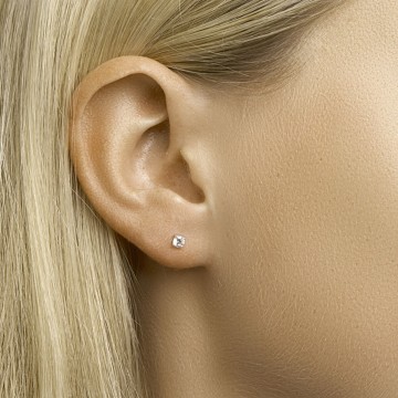 Zilveren oorbellen 3mm zirkonia (klein)