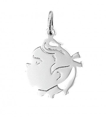 Zilveren meisje kinderkopje