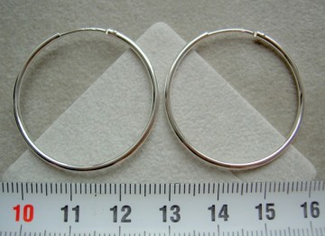 Zilveren creolen 30 mm