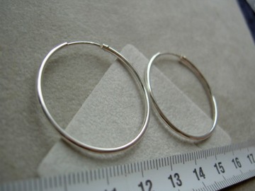 Zilveren creolen 30 mm