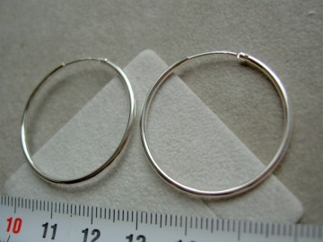 Zilveren creolen 30 mm