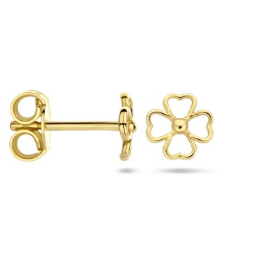 Oorbellen goud klaver / bloem