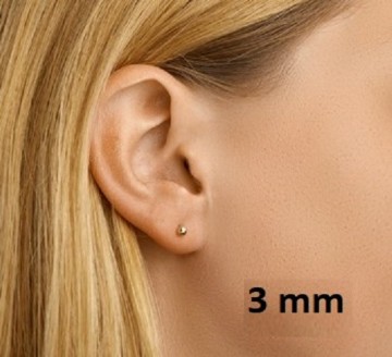 Gouden oorknoppen 3 mm bol
