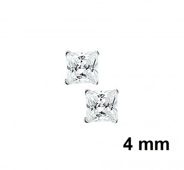 Zilveren oorbellen VIERKANT 4-5-6-7-8mm zirkonia