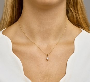 Gouden parel hanger (15mm)