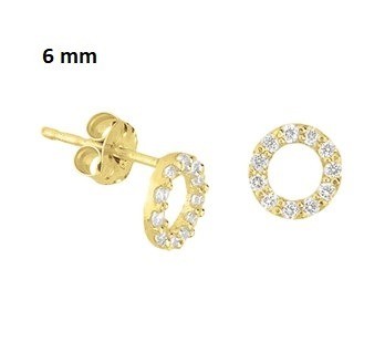Gouden ronde oorbellen 6 mm