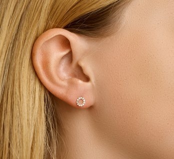 Gouden ronde oorbellen 6 mm