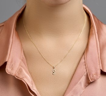 Gouden infinity hanger zirkonia
