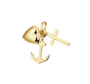 Gouden geloof,hoop en liefde hanger