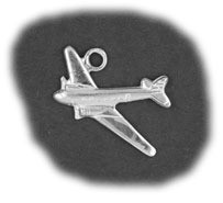 Zilveren vliegtuig hanger