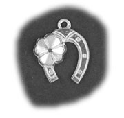 Zilveren hoefijzer met klavertje 13mm