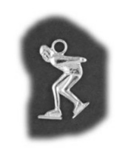 Zilveren schaatser hanger