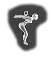 Zilveren zwemster hanger