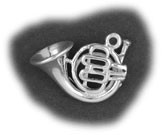 Zilveren waldhoorn hanger