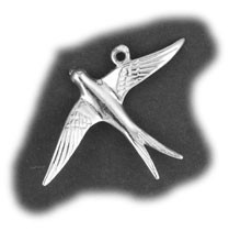 Zilveren zwaluw hanger (2)