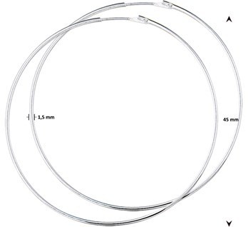 Zilveren creolen 45 mm