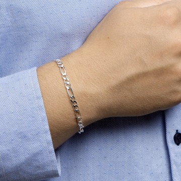 Zilveren figaro armband 19,5cm - 4.5 mm breed
