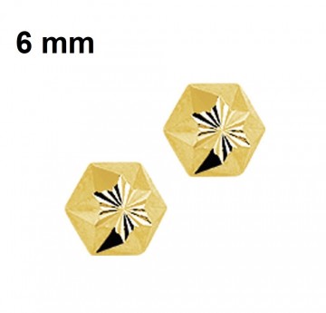 Gouden oorbellen gediamanteerd (6mm)
