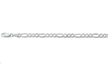 Zilveren figaro armband 19 cm - 4 mm breed