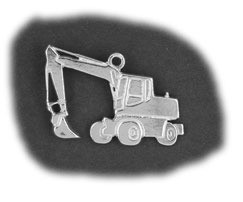 Zilveren Dieplepel graafmachine hanger