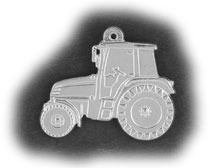 Zilveren trekker traktor hanger groot