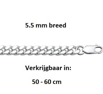Zilveren heren halsketting 50/55/60cm - 5.5 mm Heren gourmet