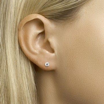 Zilveren oorbellen ROND 5mm zirkonia