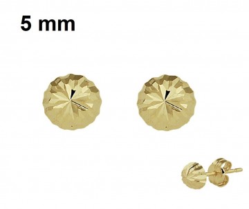 Gouden dames oorbellen 5mm knopjes - half bol