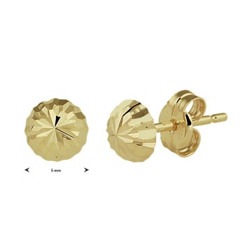 Gouden dames oorbellen 5mm knopjes - half bol
