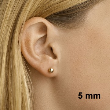 Gouden oorknoppen 5 mm bol