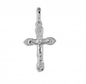 Zilveren kruis + corpus 27 mm hanger