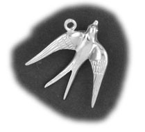 Zilveren zwaluw hanger (1)