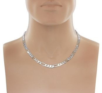 Zilveren halsketting 50 cm - 6.8 mm Heren Figaro