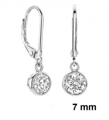 Zilveren oorhangers zirkonia rond