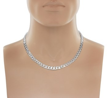 Zilveren halsketting 50  cm - 7.2 mm Heren gourmet