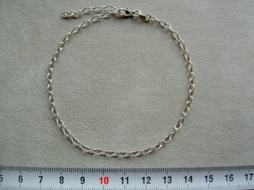 Zilveren ENKELBANDJE Anker 26cm