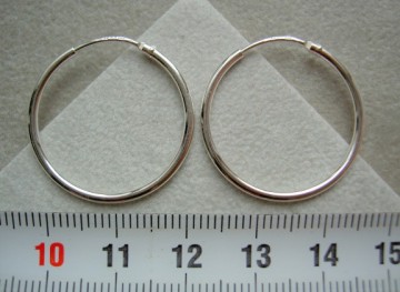 Zilveren creolen 25 mm