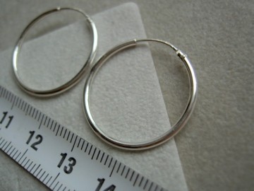 Zilveren creolen 25 mm