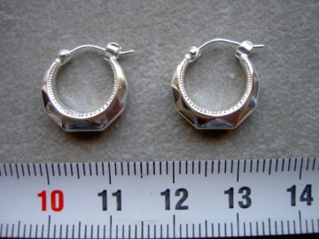 Zilveren lapide oorringen 14mm