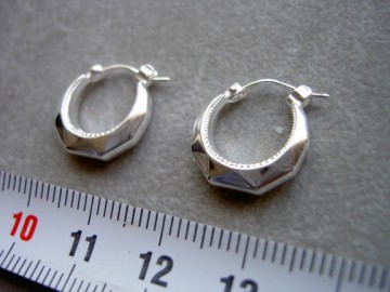 Zilveren lapide oorringen 14mm