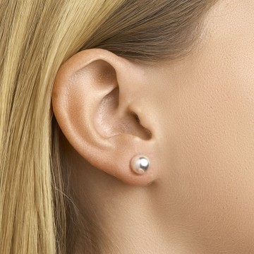 Zilveren oorbellen 8 mm bolletjes