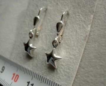 Zilveren Sterretjes hangertjes oorbellen