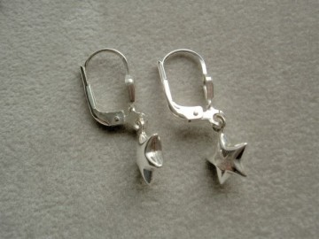 Zilveren Sterretjes hangertjes oorbellen