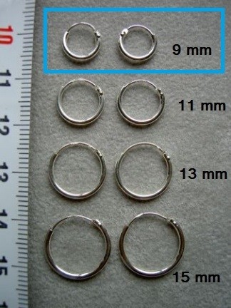 Zilveren creolen 9 mm
