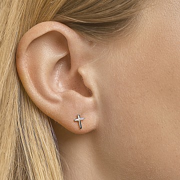 zilveren oorbellen kruisje