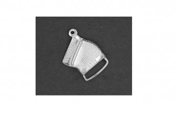 Zilveren accordeon KNOPPEN hanger groot
