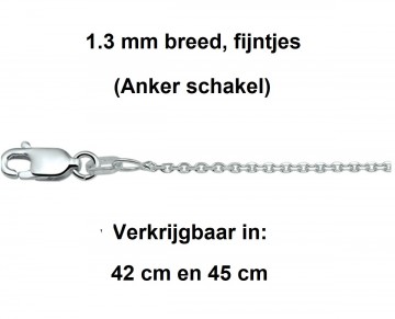 Anker 1.3 mm breed - 42 en 45 cm Halsketting